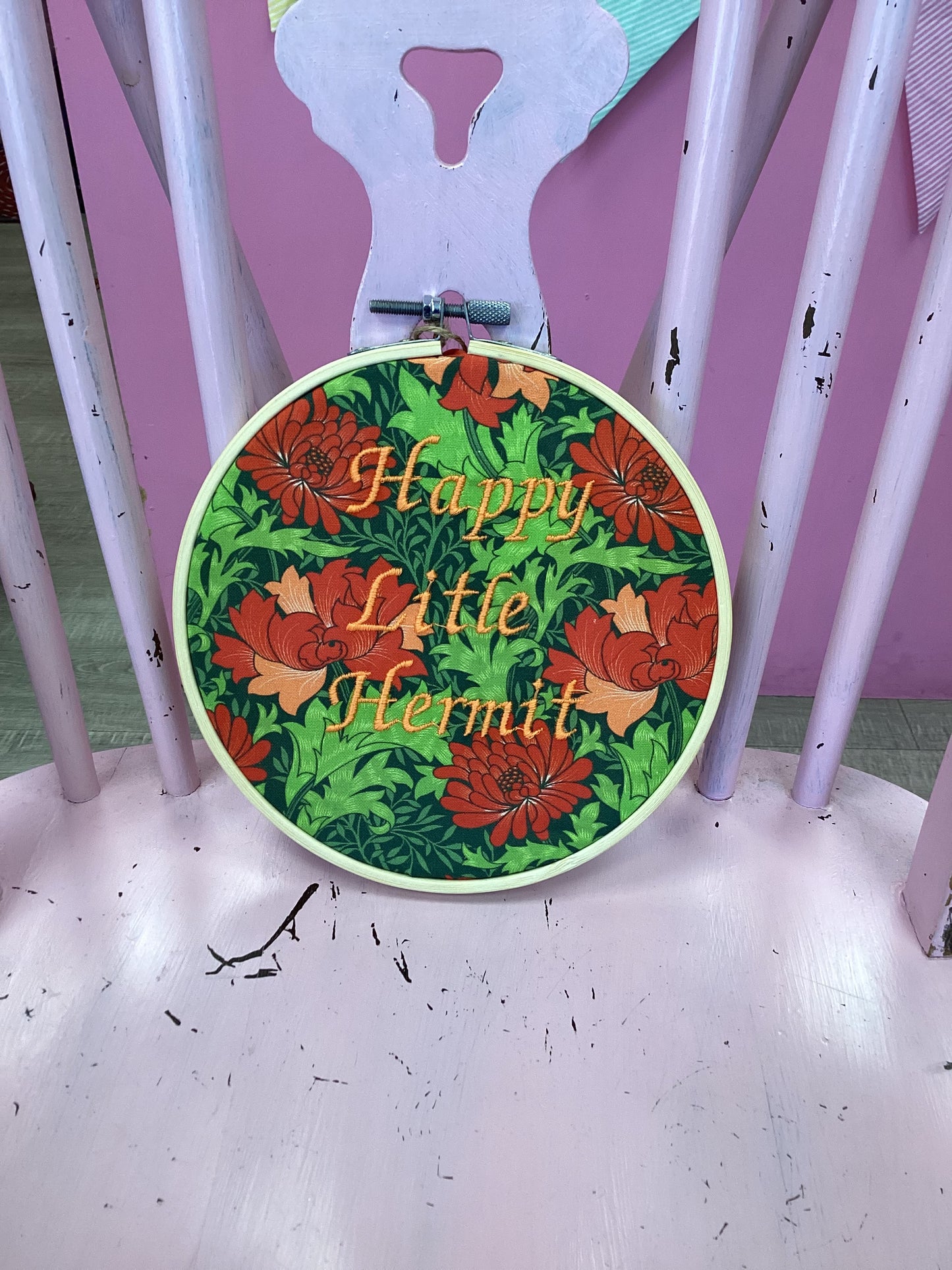 Happy little hermit (green and red floral) by Toria Creates