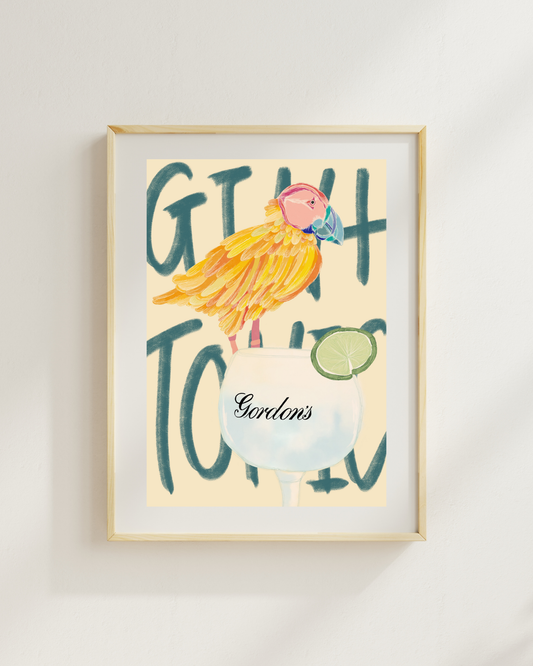 Gin With Gordon A5 Print by March & Butler