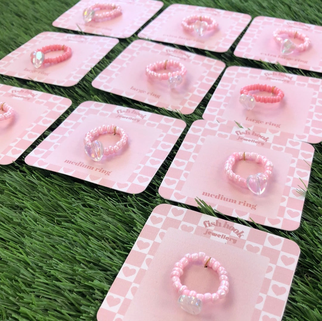 Fish Hook Pink Rings