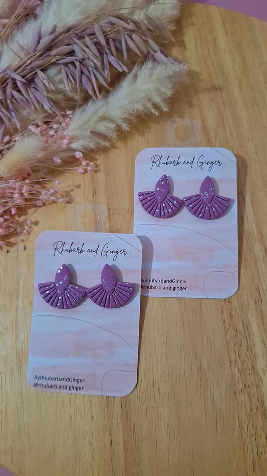 Purple Art Deco Sparkle Studs by Rhubarb & Ginger