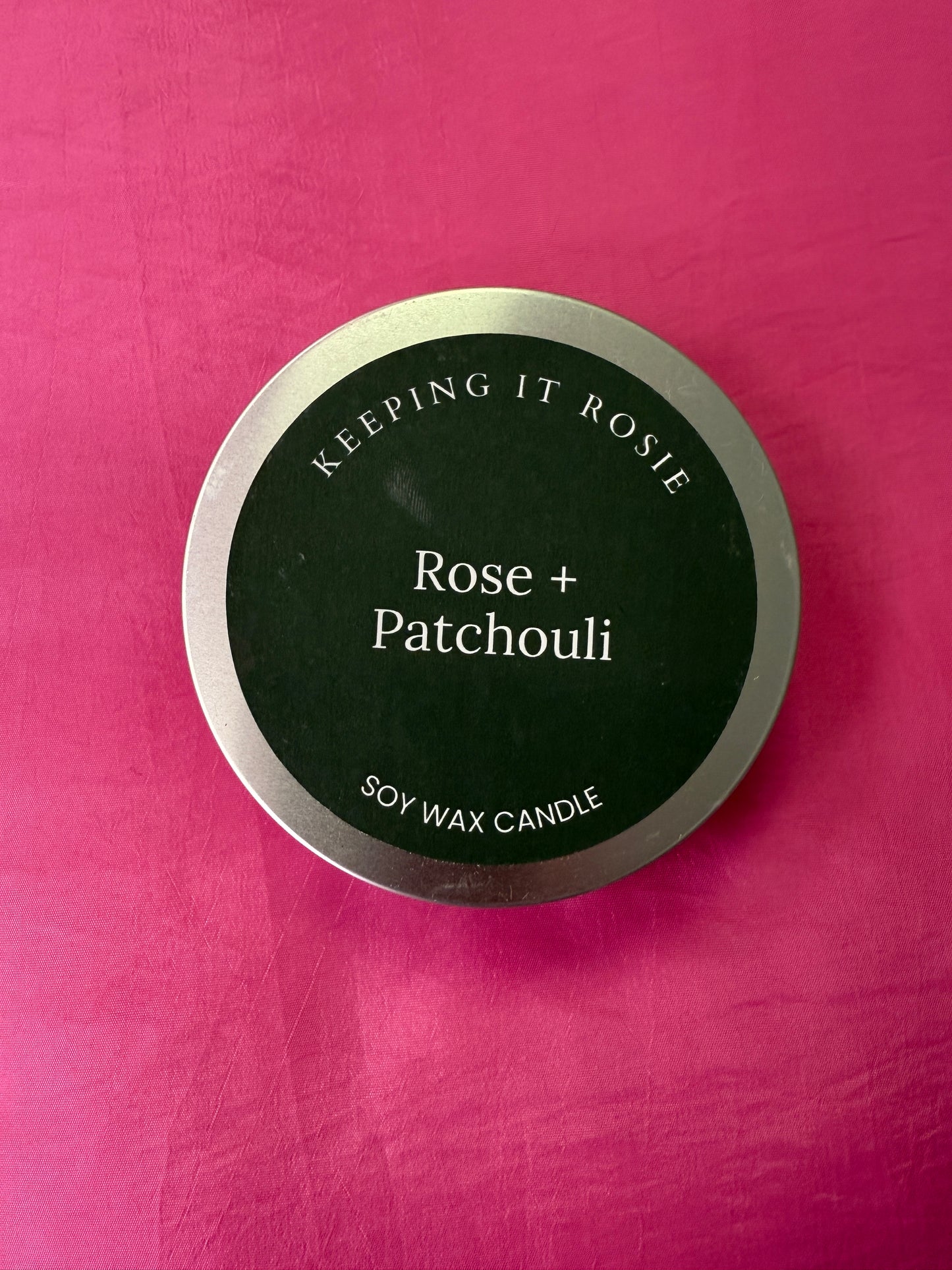Rose & Patchoulli candle by Keeping It Rosie
