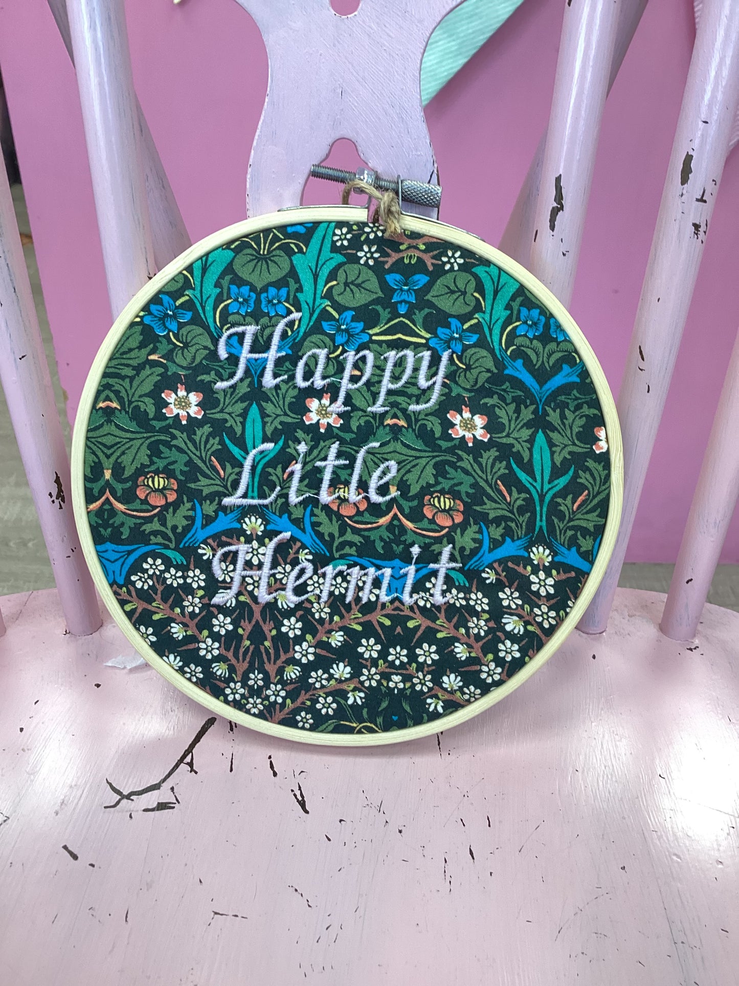 Happy little hermit (blue and green floral) by Toria Creates