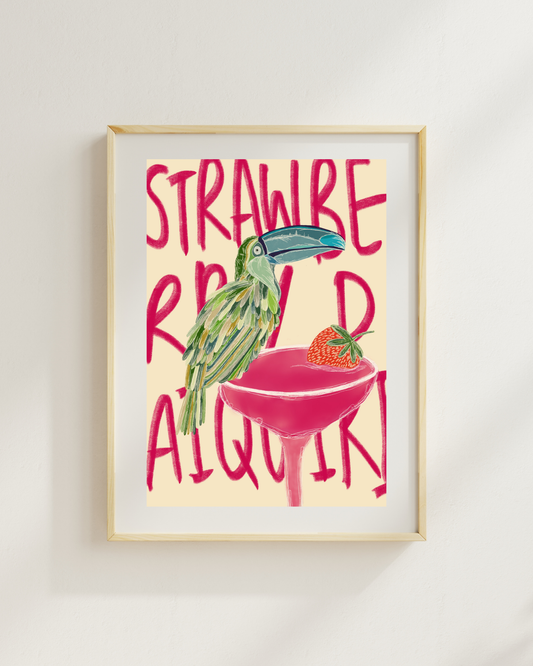 Toucan On A Daiquiri A5 Print by March & Butler