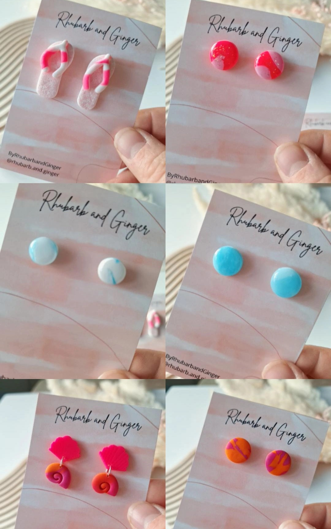 Ocean Blue studs- medium size earrings by Rhubarb & Ginger