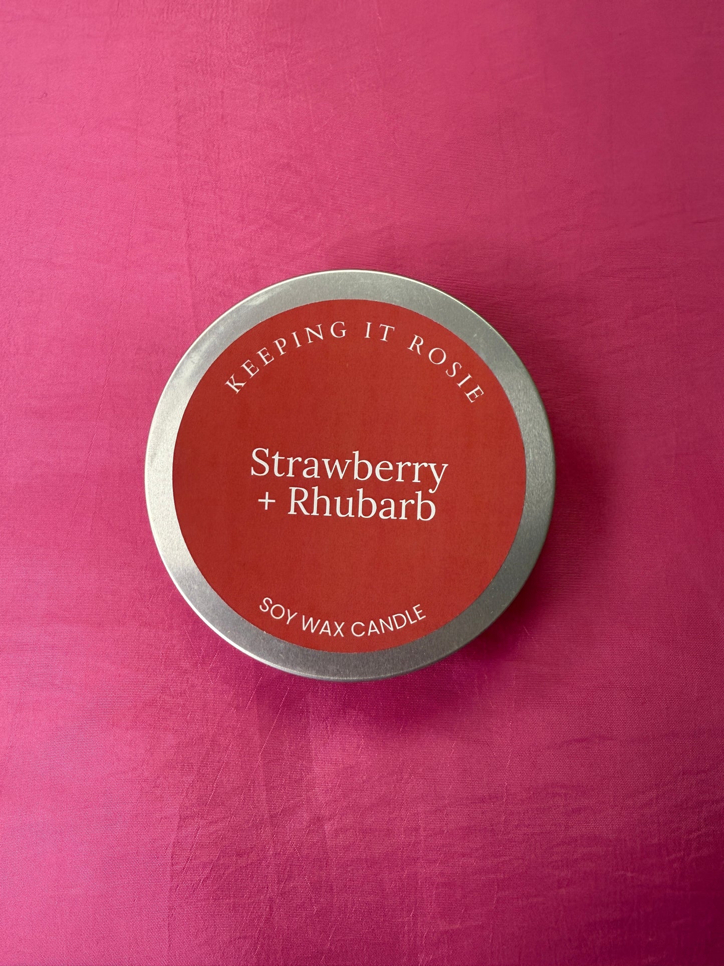 Strawberry & Rhubarb candle by Keeping It Rosie