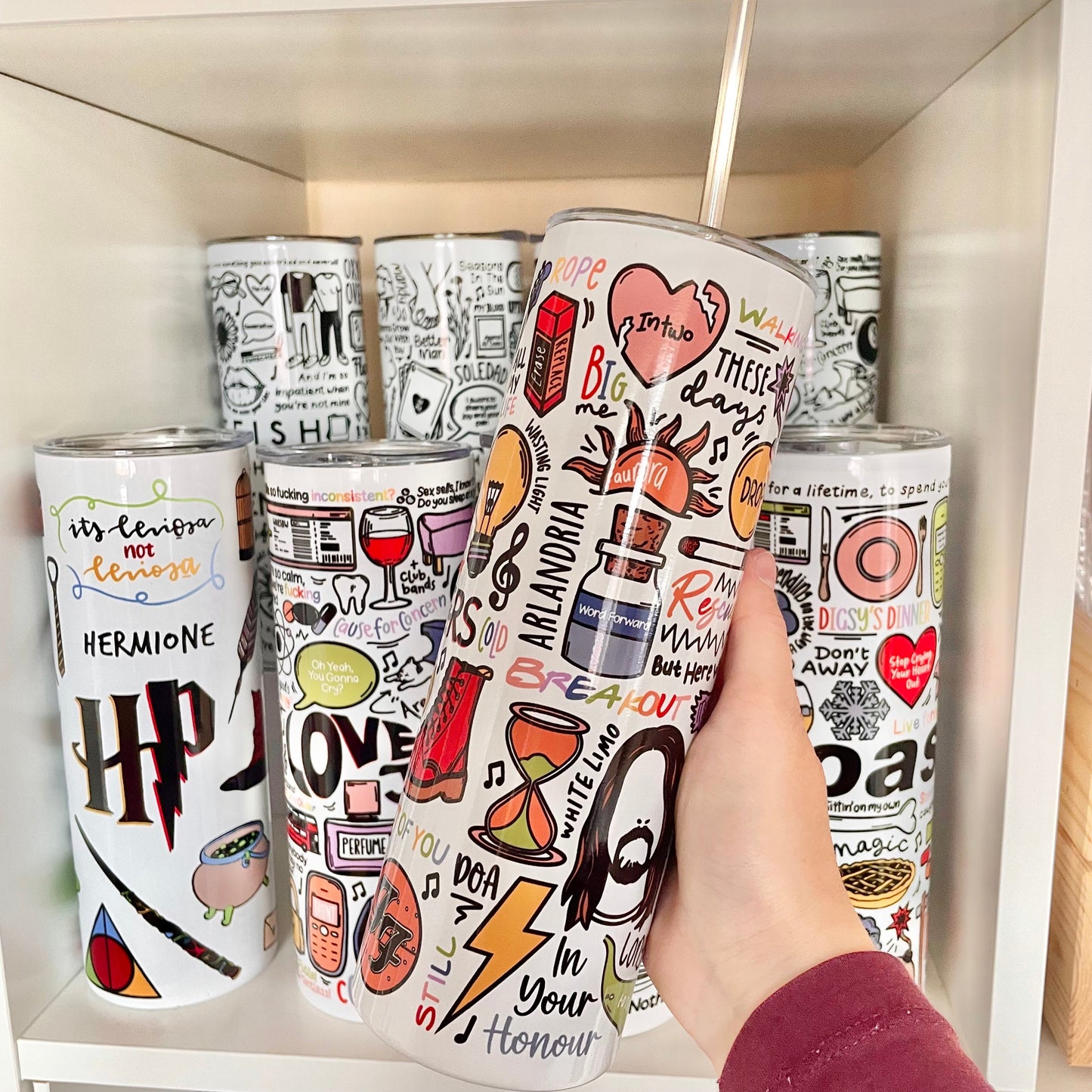 Tumbler bottles by Destiny May Design