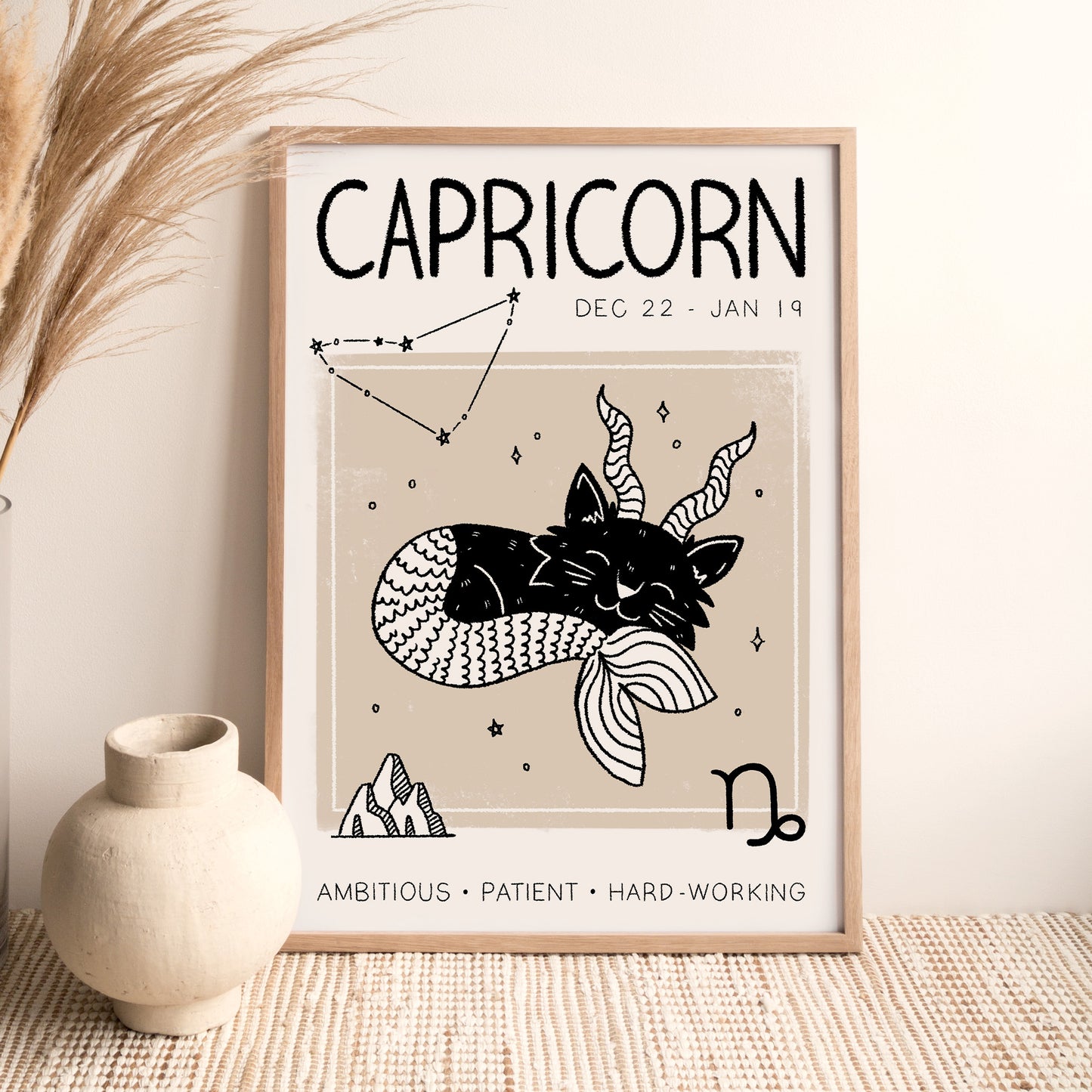 Cat Zodiac A4 Print by Designed by Leanne