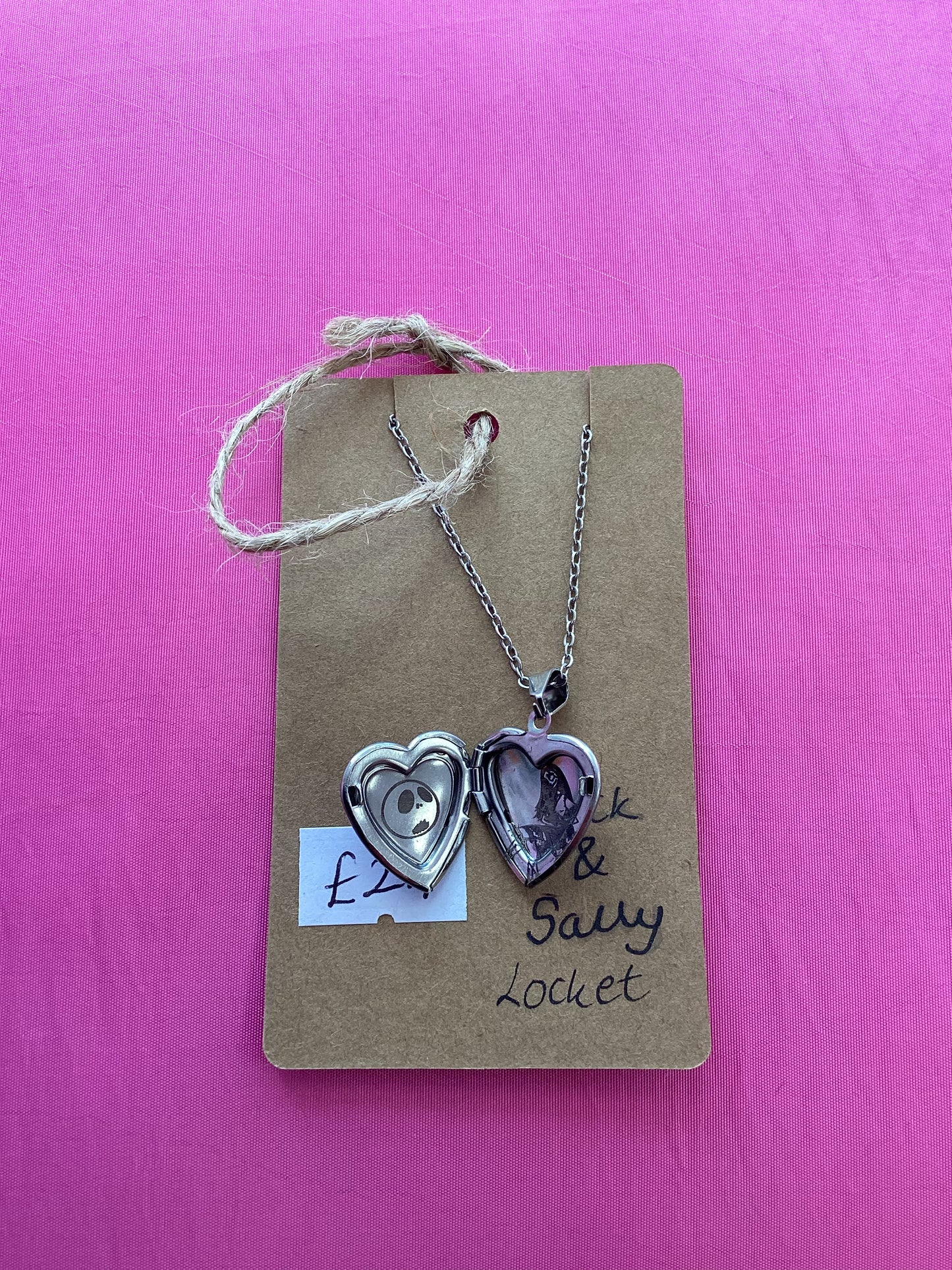 Jack & Sally locket by Embroider Geek