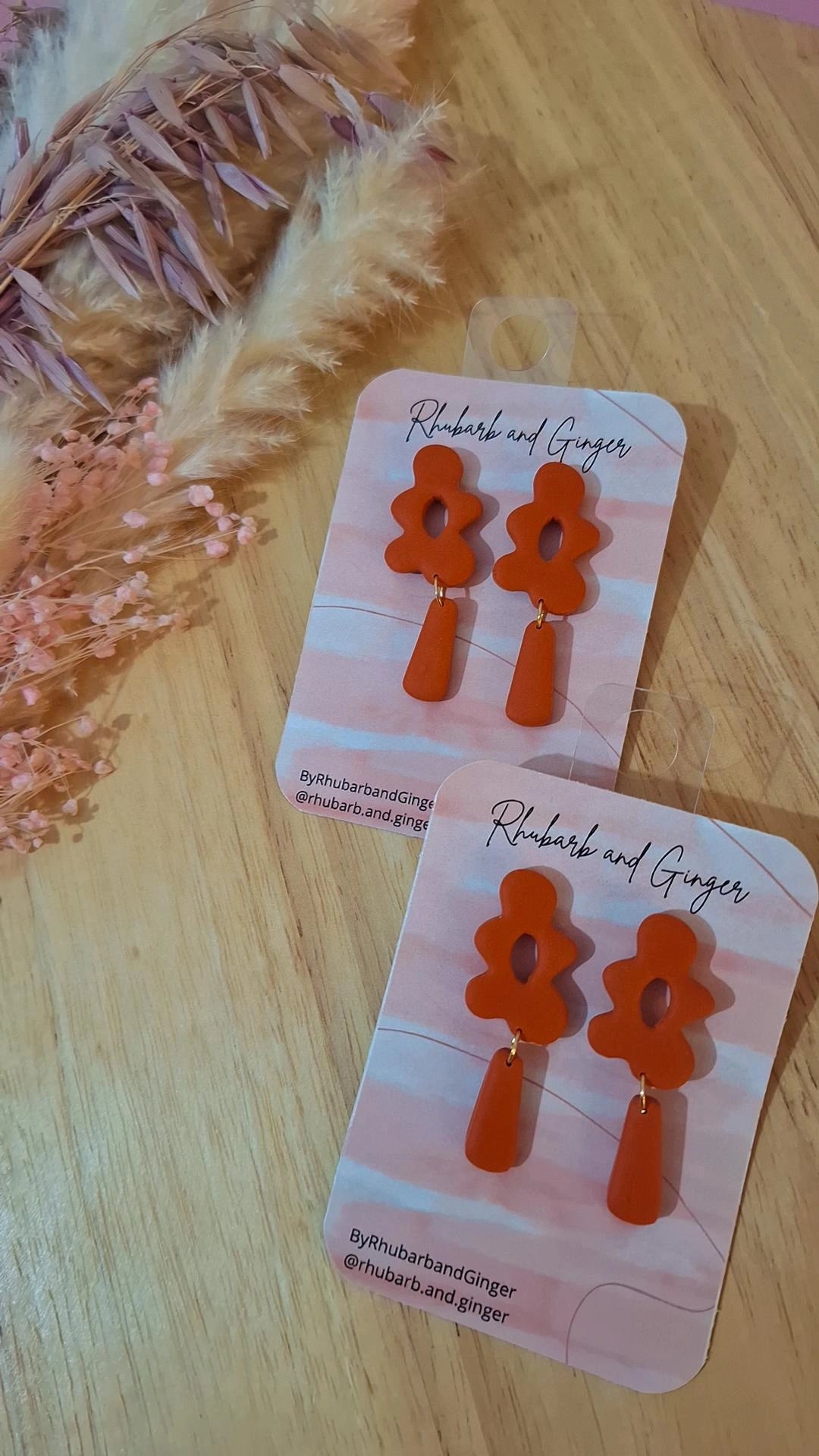Orange Retro Earrings by Rhubarb & Ginger