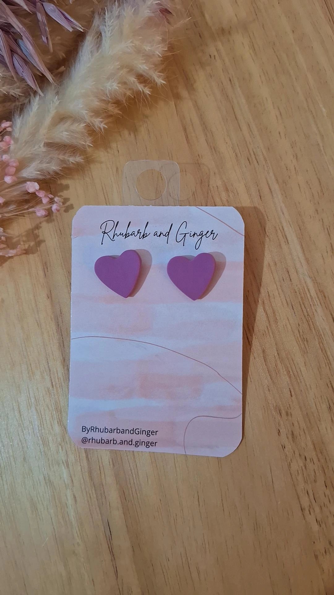 Heart Studs by Rhubarb & Ginger