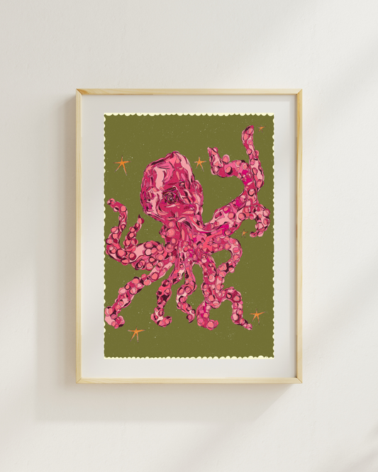 Octo Crush A4 Print by March & Butler