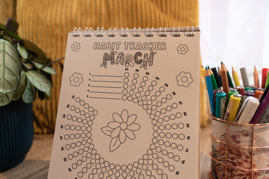 A5 Colouring in Habit Tracker (Large) - By Mellow Apricot Studios