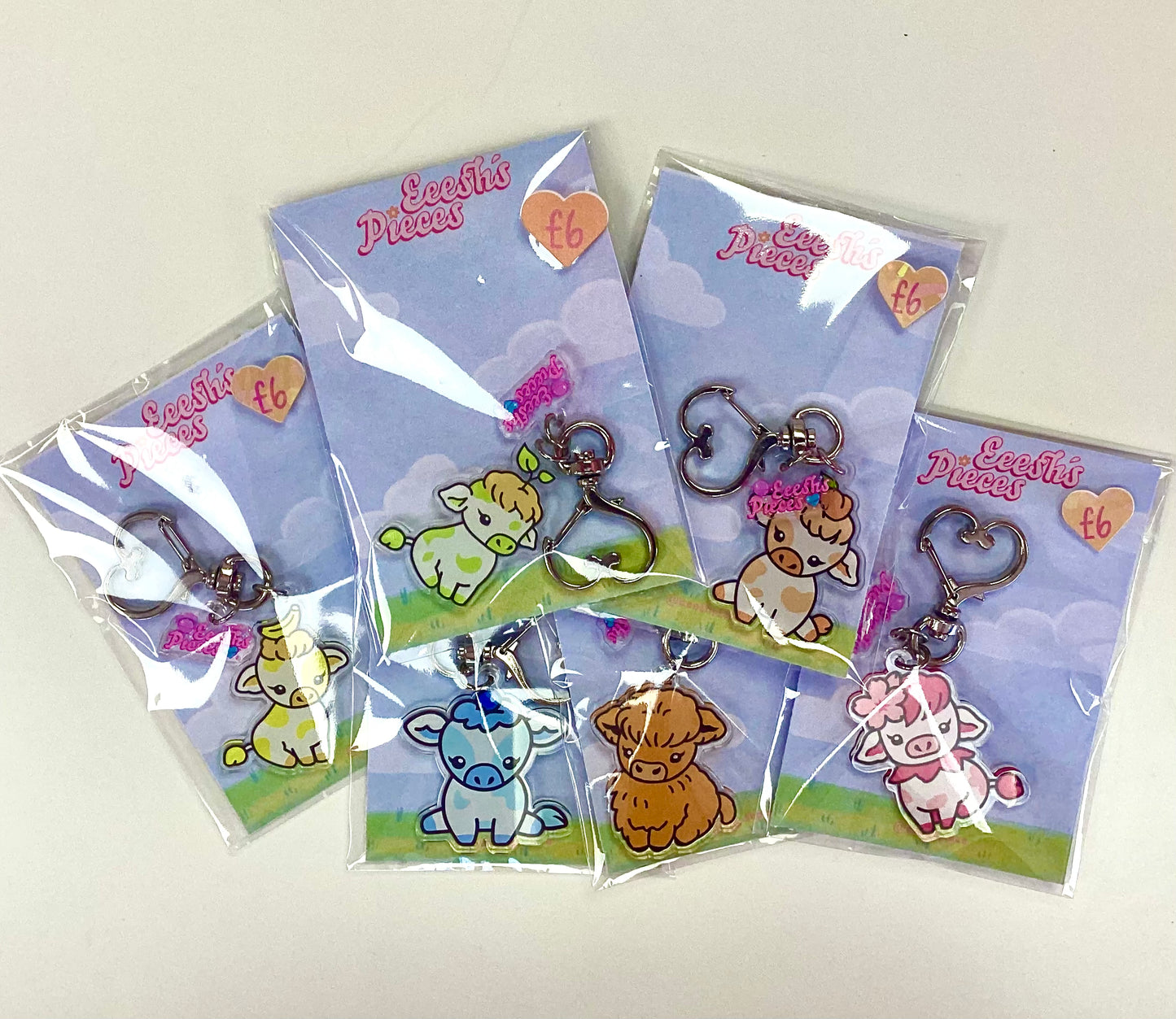 Eeesh’s Pieces Cow Keyring