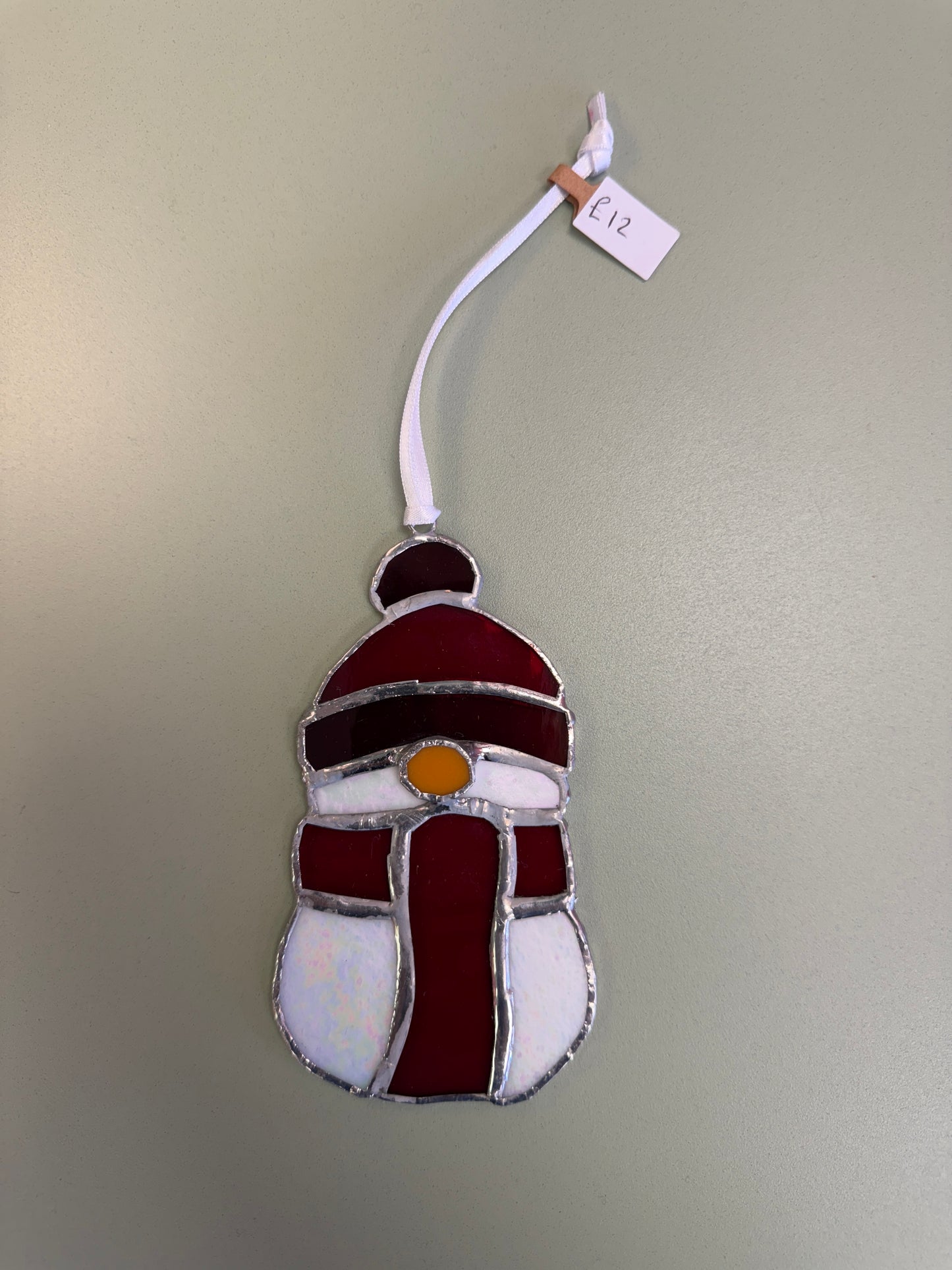 Snowman (red) by Sarah Wales Glass