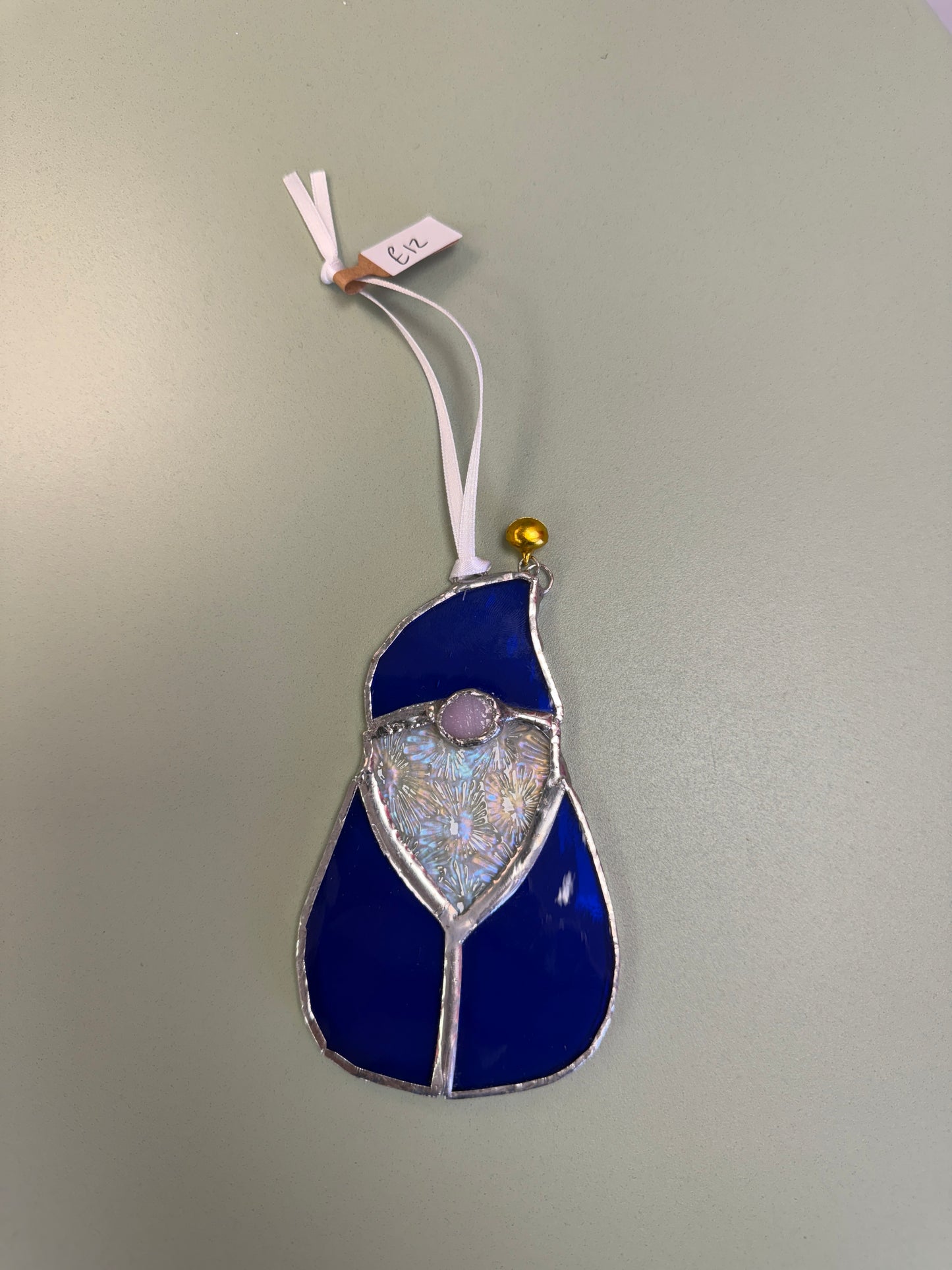Santa gonks (blue) by Sarah Wales Glass