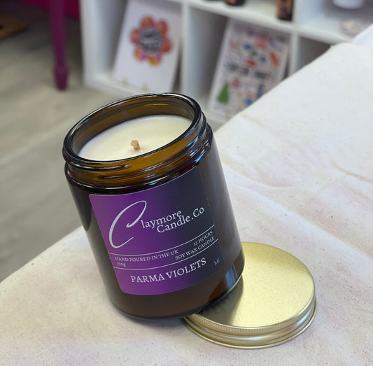Parma Violets Candle by Claymore Candle. Co