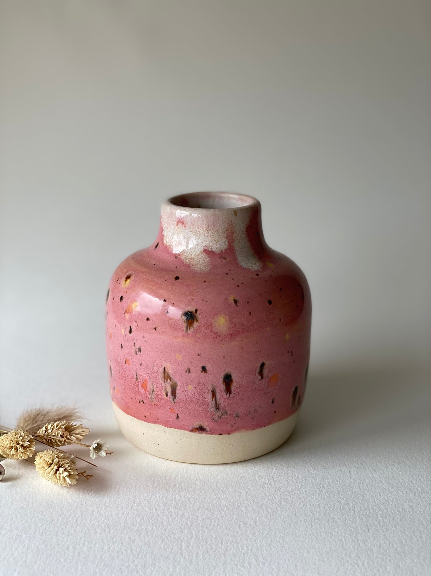 Pink Speckled Vase - by Ceramics in the Annexe
