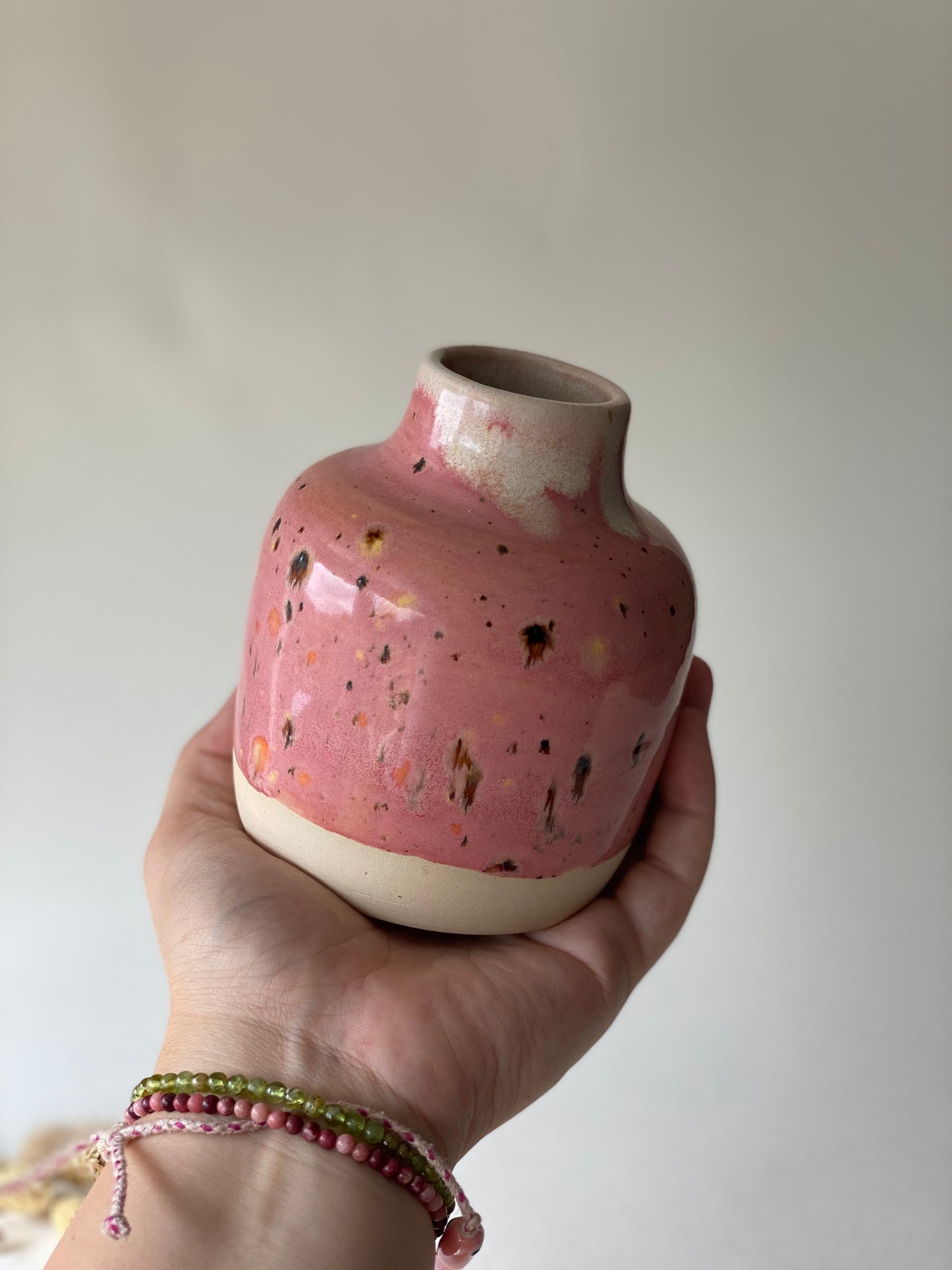 Pink Speckled Vase - by Ceramics in the Annexe