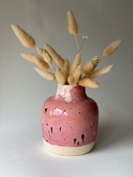 Pink Speckled Vase - by Ceramics in the Annexe
