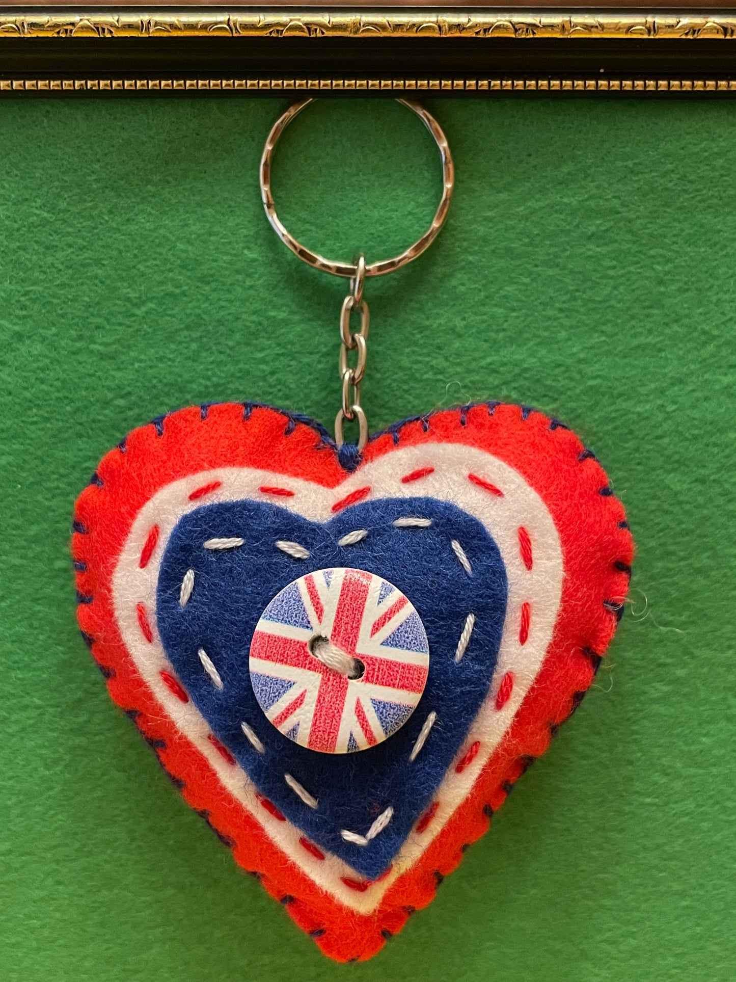 Union Jack Heart Keyring by Campervan Crafter