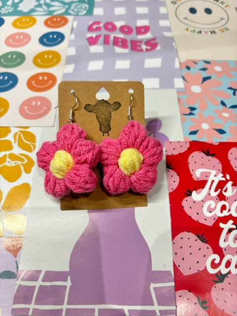 Macrame Flower Earrings by Moody Cow