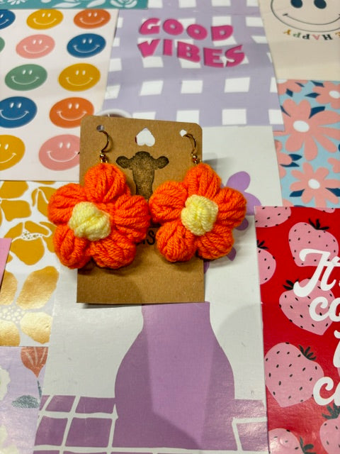 Macrame Flower Earrings by Moody Cow