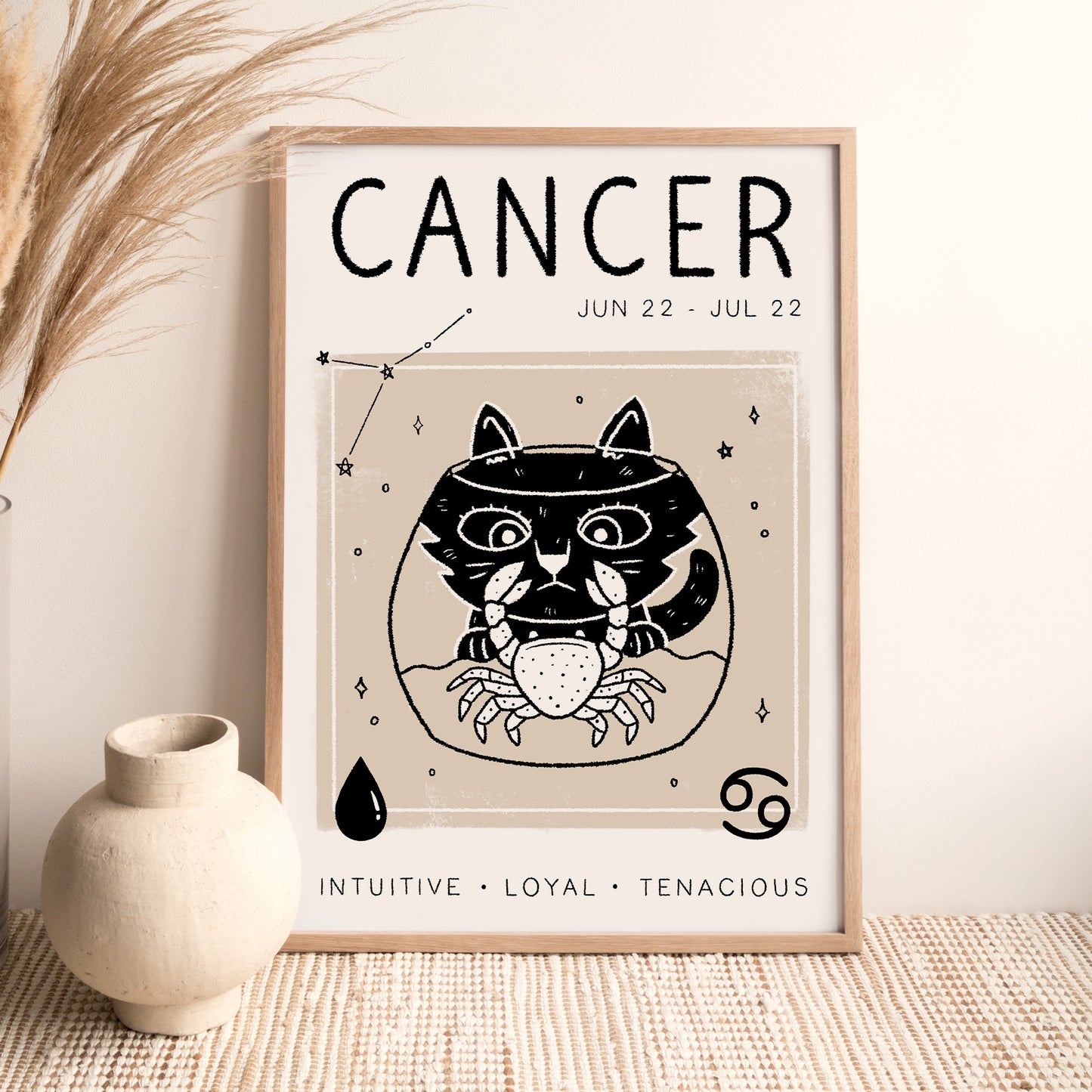 Cat Zodiac A4 Print by Designed by Leanne