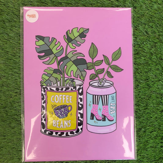 Sinead & Peggy A4 Print - Coffee Beans