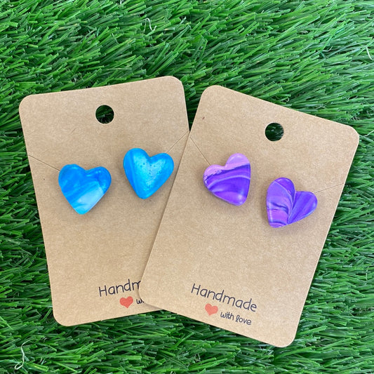 Matilda & Me Heart Marble Studs