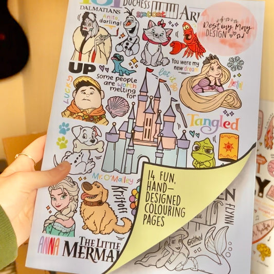 Disney colouring book by Destiny May Designs