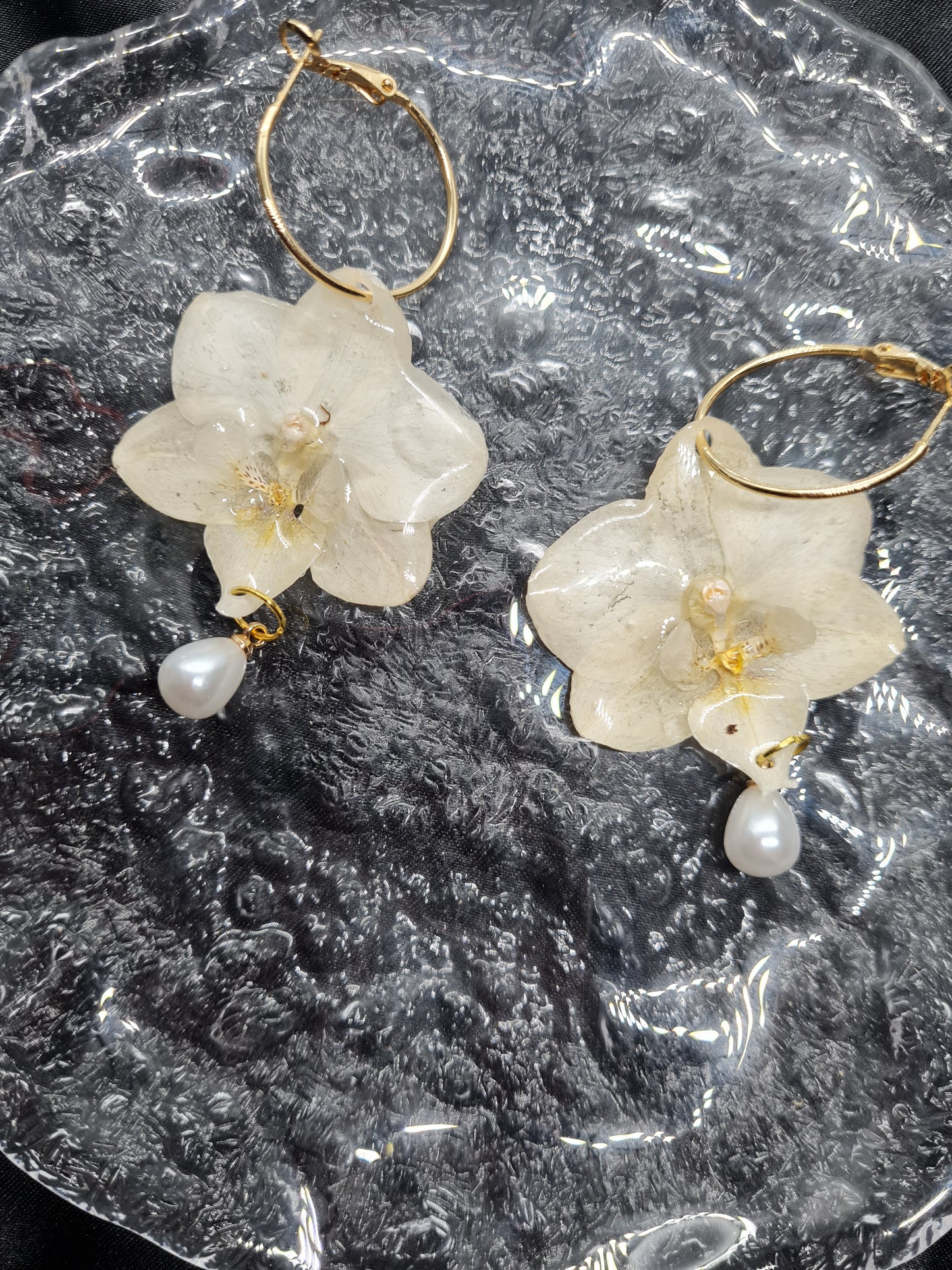 Orchid Resin Earrings by Tiger Lily Resin