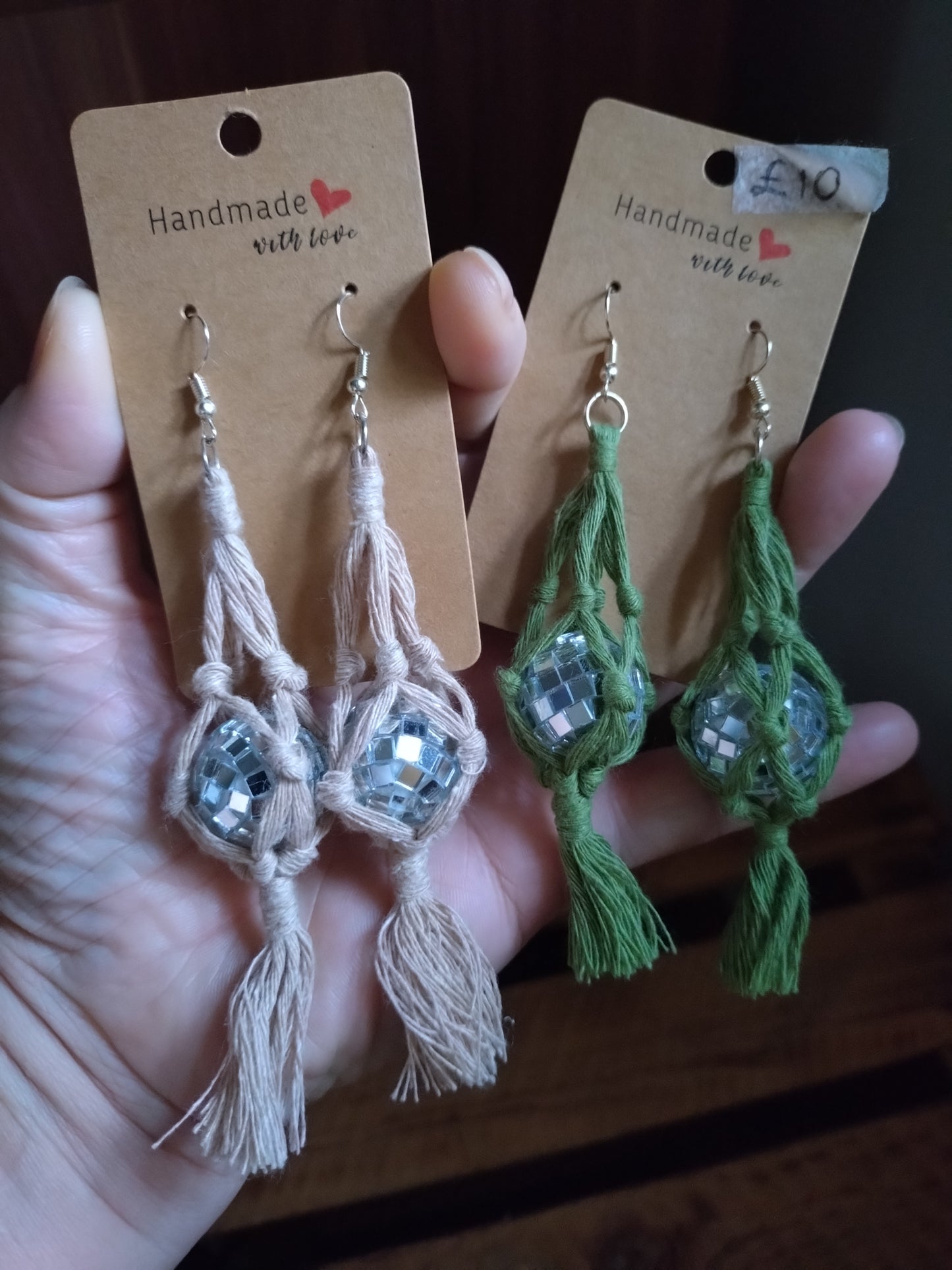 Macrame Disco Ball Earring by Go For Macrame Wall