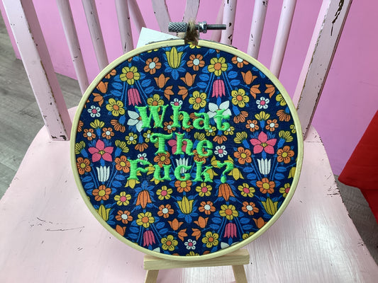 What the fuck (blue floral) by Toria Creates