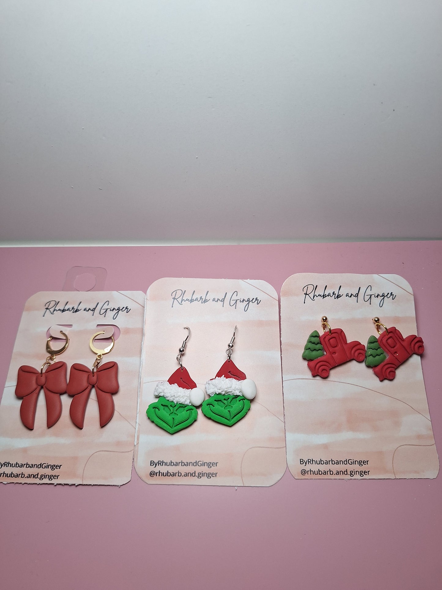 Christmas Dangle Earrings by Rhubarb and Ginger