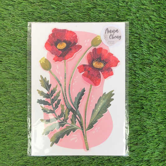 Anna Cheng A5 Print - Poppies