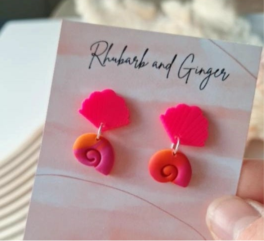 Pink Pink Shells Earrings by Rhubarb & Ginger