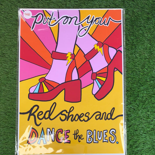 Sinead & Peggy A3 Print - Put on your Red shoes and Dance the Blues