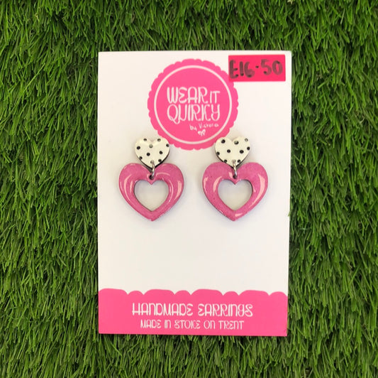 Wear It Quirky £16.50 Dangle Earrings - Double Hearts