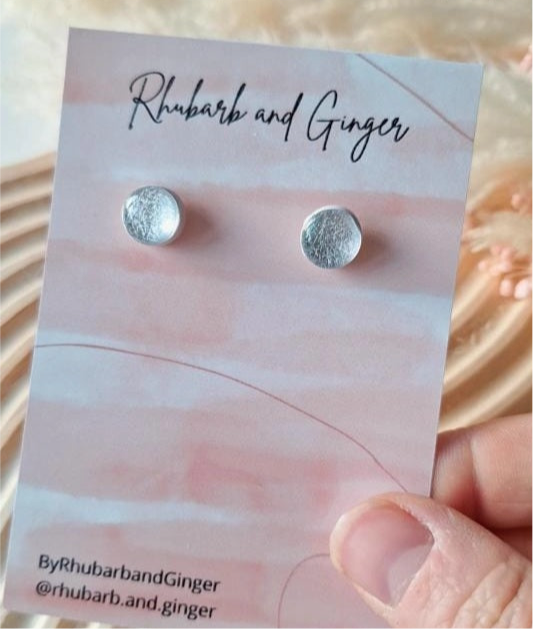 Silver Mini Studs Earrings by Rhubarb & Ginger