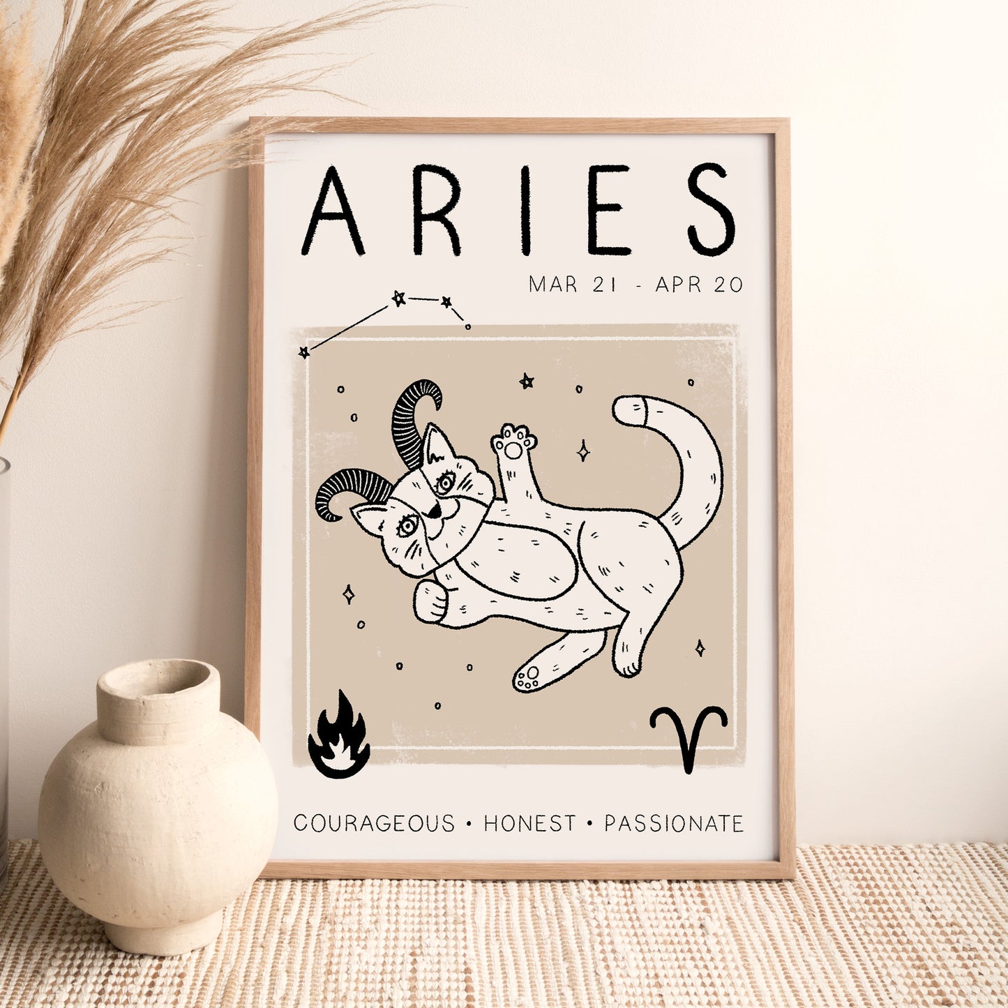 Cat Zodiac A4 Print by Designed by Leanne