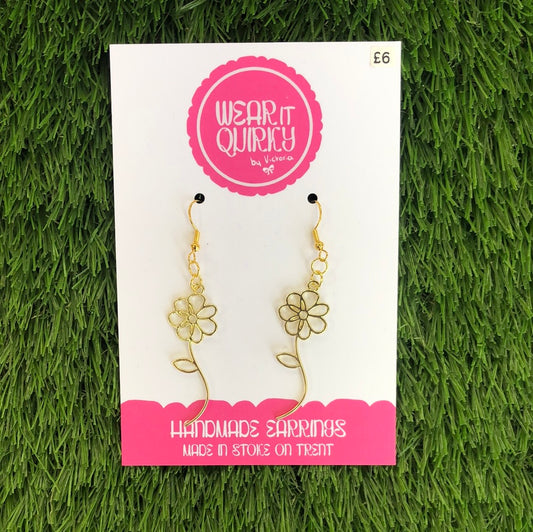 Wear It Quirky £6 Dangle Earrings - Wire Flowers