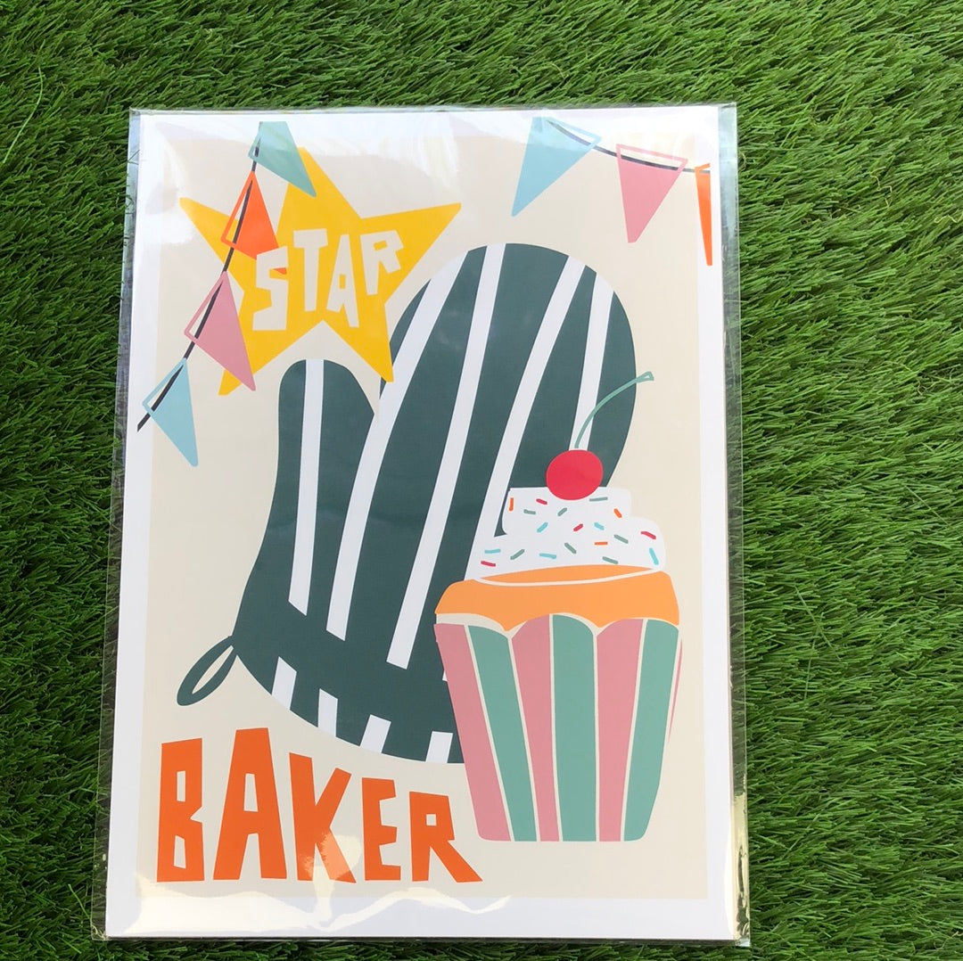 Natalie Cass Art A4 Print - Star Baker