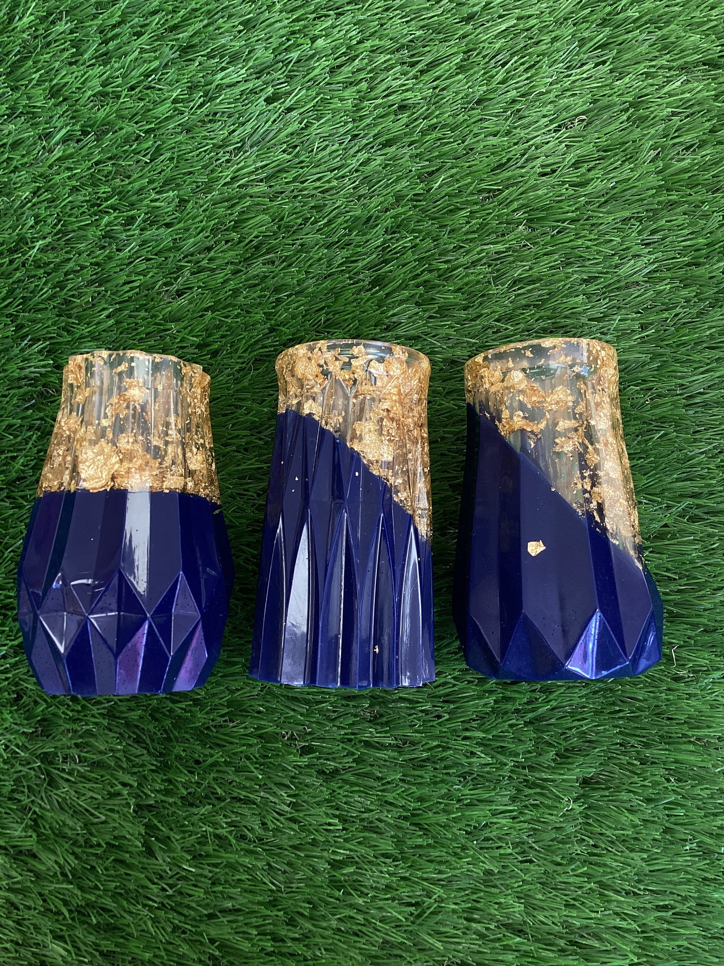 MesmeResin Navy & Gold Vases