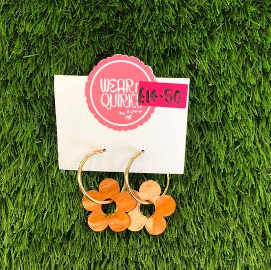 Wear It Quirky £14.50 Dangle Earrings - Orange Flowers