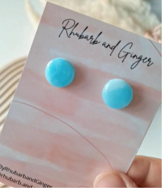 Ocean blue mini studs Earrings by Rhubarb & Ginger