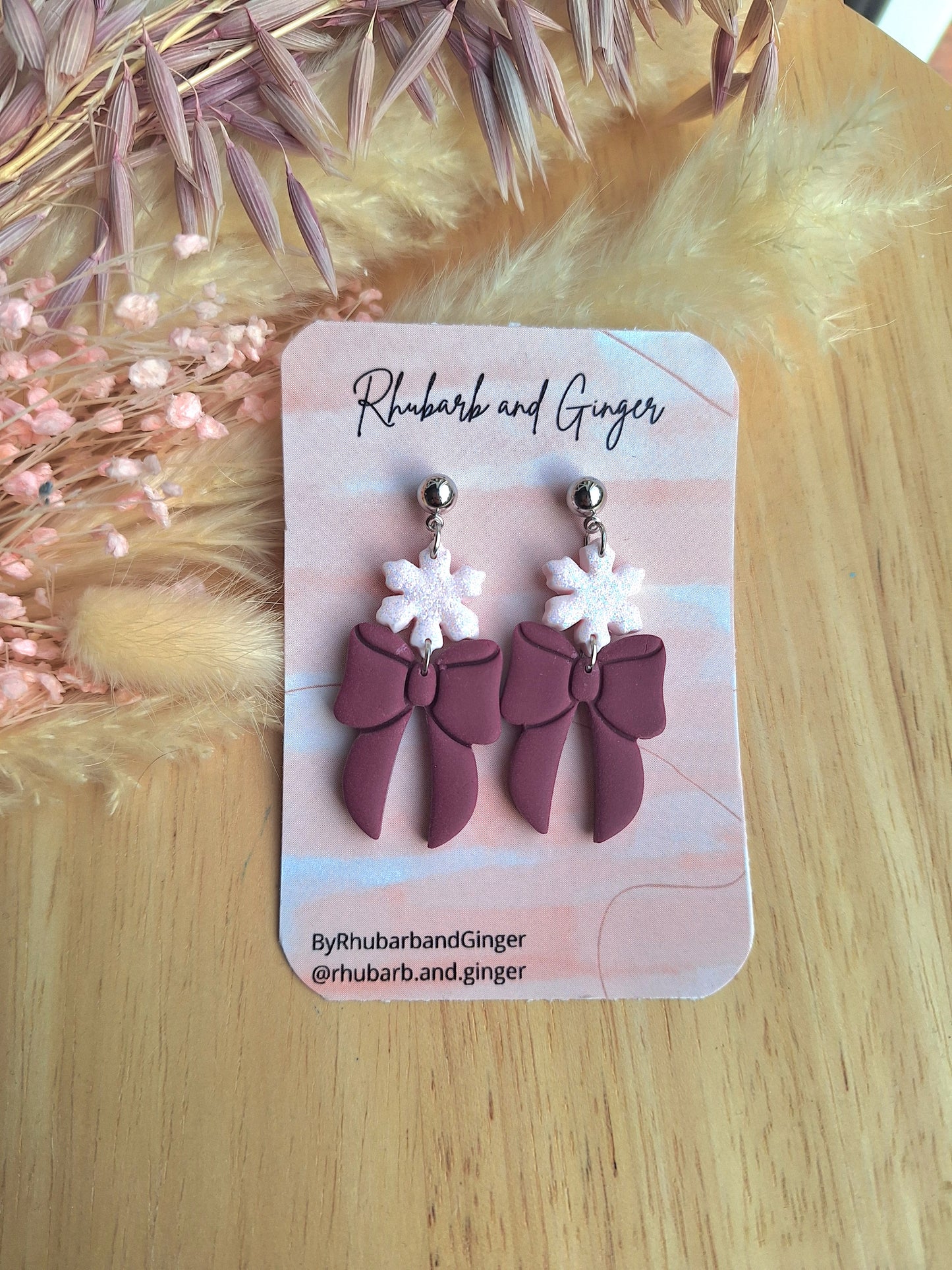 Christmas Dangle Earrings by Rhubarb and Ginger