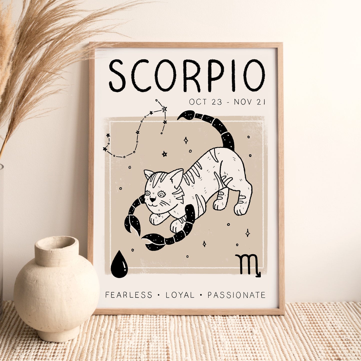 Cat Zodiac A4 Print by Designed by Leanne