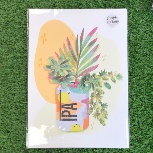 Anna Cheng A4 Print - Succulents in IPA can