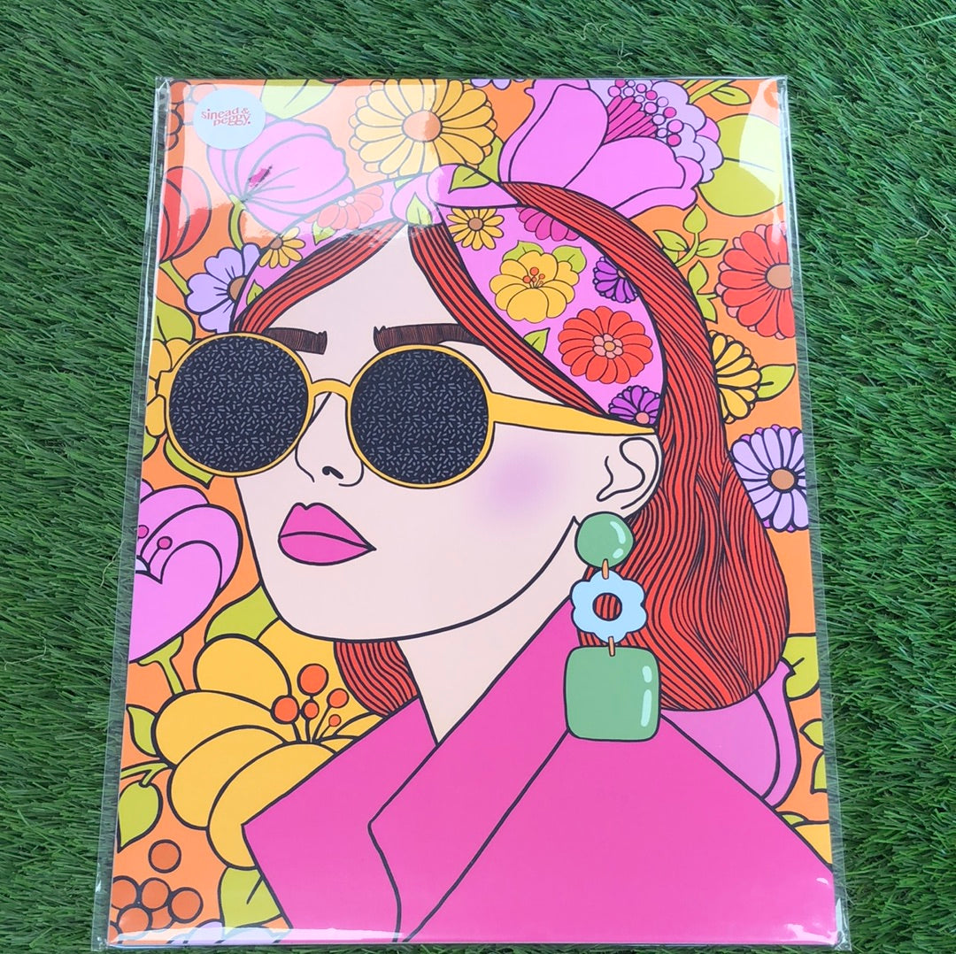 Sinead & Peggy A4 Print - Round Sunglasses