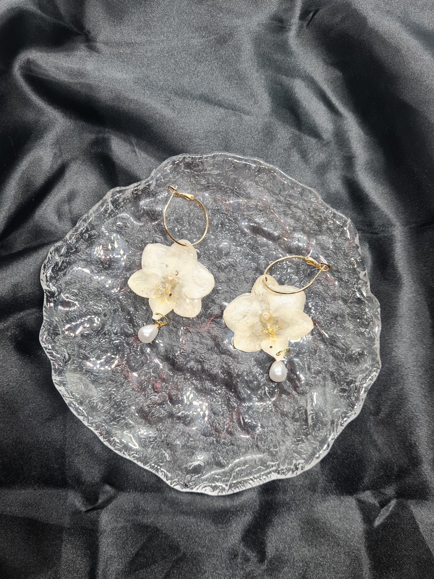 Orchid Resin Earrings by Tiger Lily Resin